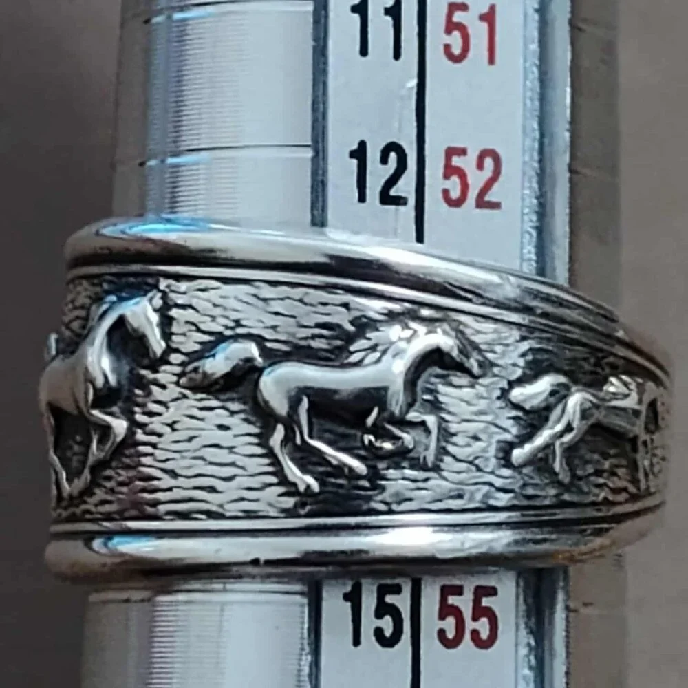 Kabana .925 Sterling Silver Running Horses, Women's ring, size 7